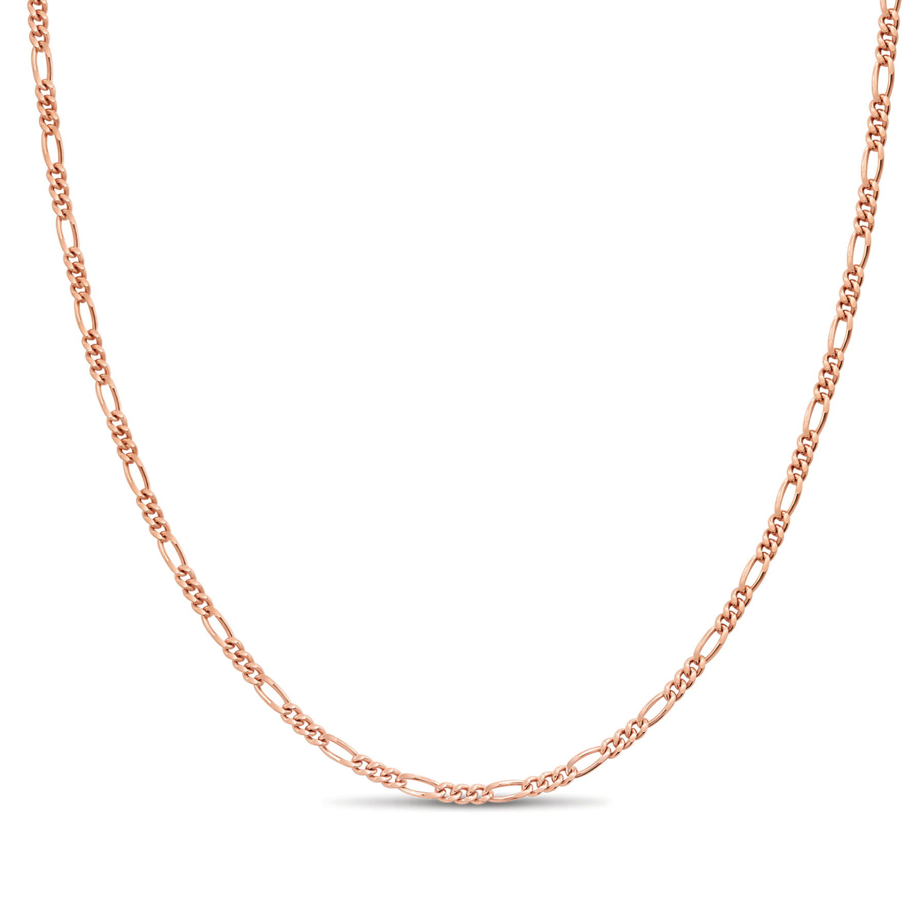 Rose Gold Plated Sterling Silver Figaro 