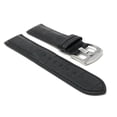 thumbnail image 3 of 22mm Mens' Alligator Style Leather Watch Strap Band, Stainless Steel Buckle, 3 of 7