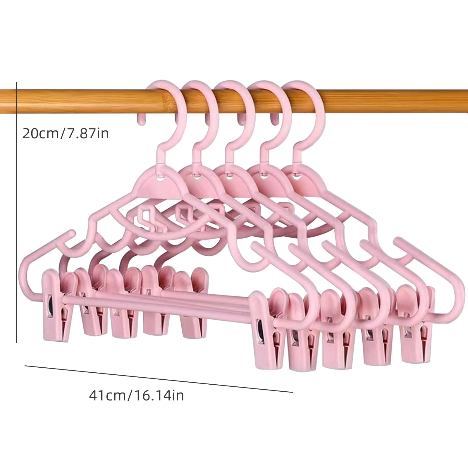 witspace 5 Pcs Household Clothes Hanger with Clip Hanging Skirt Clip Hanging Clothes Hanger Clothes Support Clothes Rack Heavy Duty Hanger Perfect for Cloth, Underwear, Pants, Shirts and Sweaters