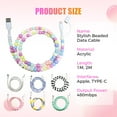 thumbnail image 2 of 2025 New Beaded Charging Cords, 3.3FT Cute Colorful Charger Cable, 2 in 1 Multi Charging Cable USB C Cable, 66W Fast Charging & Data Sync Cable for iOS and Android Devices, 2 of 6