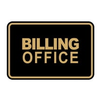 Signs ByLITA Classic Framed Billing Office Sign (Black Gold) - Medium