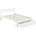 thumbnail image 3 of Bowery Hill Modern Wood Full Bed with Foot Drawer & Slat Kit in White, 3 of 5
