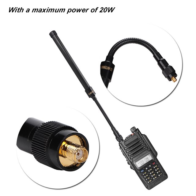 Antena de Alta Ganancia Antena Táctica Plegable SMA-hembra de Doble Banda VHF UHF Walkie Talkie ANGGREK