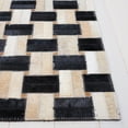 thumbnail image 3 of SAFAVIEH Studio Leather Ivy Geometric Area Rug, Black/Ivory, 8' x 10', 3 of 8