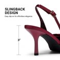 thumbnail image 4 of DREAM PAIRS Women’s Slingback Pumps, 3-Inch Stiletto High Heels with Bow, Closed Toe Satin Dress Shoes for Wedding & Work, 4 of 7