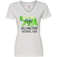 thumbnail image 3 of Inktastic Yellowstone National Park- Mountains and Bear Shape Women's V-Neck T-Shirt, 3 of 5