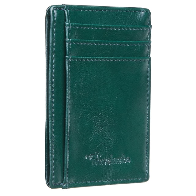 Cartera Travelambo Slim de piel con bloqueo RFID de 8 cm x 10 cm