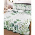 thumbnail image 2 of Quilts Queen Size, Teal Green Eucalyptus Soft Comforter Bedding Set for Bed, Spring Summer Farmhouse Leaves Watercolor Lightweight Quilted Bedspread with Pillow Cover(2 Pieces), 90x96 Inch, 2 of 6