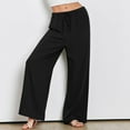 thumbnail image 6 of Womens Daily Elastic Mid Waist Workout Trousers Solid Long Pants Loose Casual Trousers Woman Sweatpants Womens Casual Pants for Summer Cropped Pleated Pants for Women Business Casual Womens Business, 6 of 8