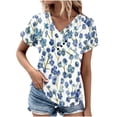 thumbnail image 1 of Tops de Algodón para Mujeres Cuello en V Moda Casual Manga Corta Primavera Verano Top para el Hogar Y Diario, 1 of 6