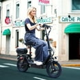 thumbnail image 4 of 500W Adult Shock Absorption Electric Scooter with Seat 14" Commuter Electric Scooter With Carry Basket - Up to 30 Miles 20MPH, 4 of 17
