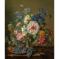 thumbnail image 3 of Adriana Haanen 15x17 Black Modern Framed Museum Art Print Titled - Still-Life with Peonies, Roses, Tulips and Ranunculus (1850), 3 of 5