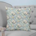 thumbnail image 4 of 20x20 Pillow Covers Set of 2, Blue Flowers Throw Pillow Covers Decorative Couch Cushion Case, Romantic Farmhouse Botanical Floral Leaves Microfiber Square Pillowcases for Bedroom Car Living Room, 4 of 7