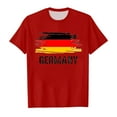 thumbnail image 3 of LUOGENLI T-Shirt pour Filles Enfants Drapeau de l'Allemagne Imprimé Manches Courtes Col Rond T-Shirt Floral Tendance Mode Chandail de Base Hauts Maxi Ensemble Volants Rouge 3-4 Ans, 3 of 4