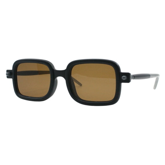 Rectangular Designer Style Sunglasses Vintage Retro Fashion UV 400 Matte Black