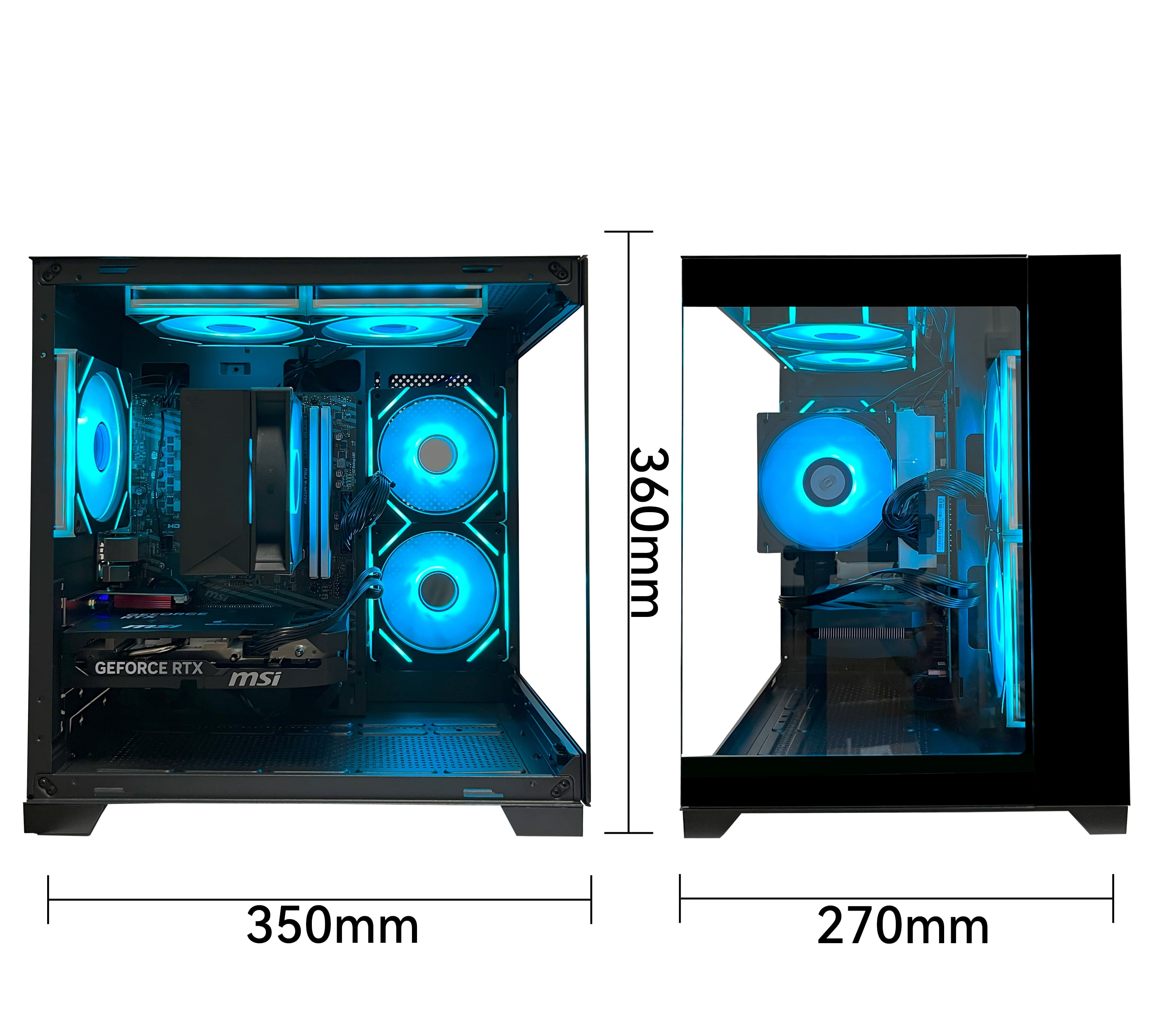 YAWYORE Gaming PC Desktop computer AMD Ryzen 7 5700X RTX 5060 32GB RAM 1TB M.2 SSD Wifi PC Gaming Black