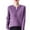 Dark Purple, variant on Women's Sweaters, Women's Ribbed Knit Pullover - Crew/V-Neck with Button Detail Sweaters for Women Hot Pink M