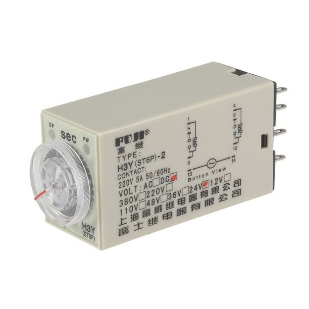 24VDC 10S 8 Terminals Range Adjustable Delay Timer Time Relay H3Y(ST6P)2