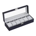 thumbnail image 3 of Caja de almacenamiento para exhibición de relojes, estuche para relojes a prueba de golpes, almohadillas extraíbles, estuche protector para relojes de Negro, 3 of 8