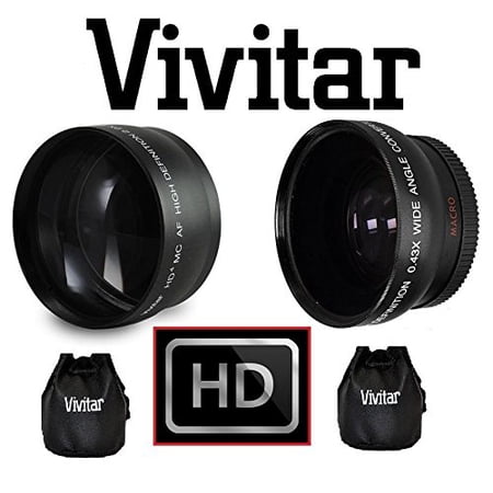 2pc HD Lens Telephoto & Wide Angle Kit For Panasonic HC-X1000 HC-W850 HC-V750