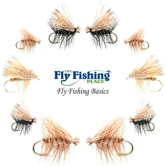 Basics Collection - Elk Hair Caddis Dry Fly Assortment - 10 Dry Fishing Flies - 5 Patterns - Hook Sizes 12, 14, 16, 18