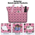 thumbnail image 2 of Tote Bag for Women - Pink Pug Puppies Shoulder Bag - Large Utility Work Duffle Bag with Zipper Handbag for Travel, Work, Sprots, 2 of 5