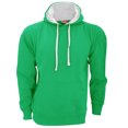 thumbnail image 1 of FDM - Sudadera lisa con capucha Modelo Contrast (300 GSM) Hombre/Mujer Unisex - Gym/Correr (Verde kelly/ Blanco), 1 of 1