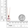 thumbnail image 3 of Gem Stone King 18K Rose Gold Plated Silver Pink Created Sapphire and Red Rhodolite Garnet Pendant Necklace for Women (1.97 Cttw, Gemstone September Birthstone, Round 6MM and 4MM), 3 of 3