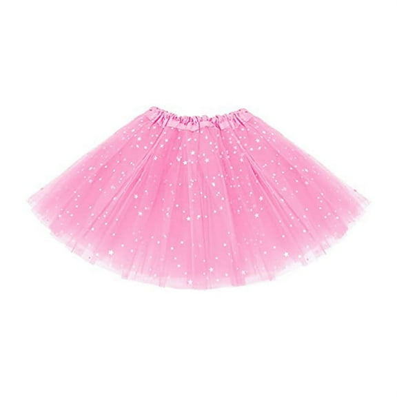 Tutu Skirts Star Sparkle Sequin Princess Dresses 3 Layers Ballet Dance Toddler Baby Tulle Skirt,Pink