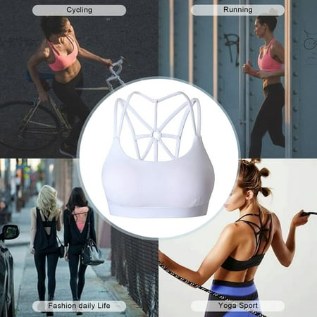 

ERTUTUYI Women s Sports Bra Without Steel Ring Thickened Yoga Corset Sports Bra Top White M