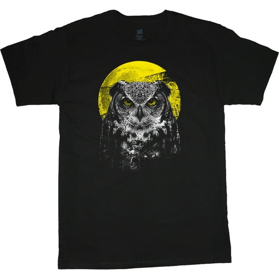 Night Owl Moon T-shirt Mens Graphic Tees Clothing Apparel
