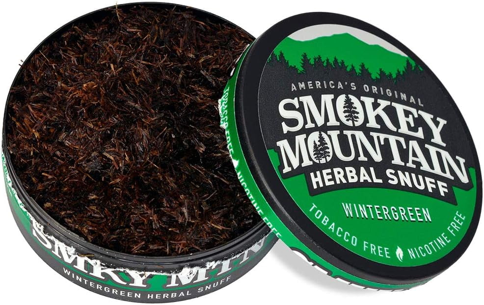 best nicotine free tobacco Smokey Mountain Herbal Snuff - Classic - 1-Can - Nicotine-Free and Tobacco- Free