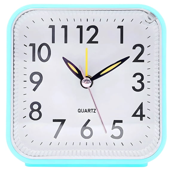 Small Analog Alarm Clock Battery Operated,Travel Silent with No Ticking Analog Quartz Snooze,Light