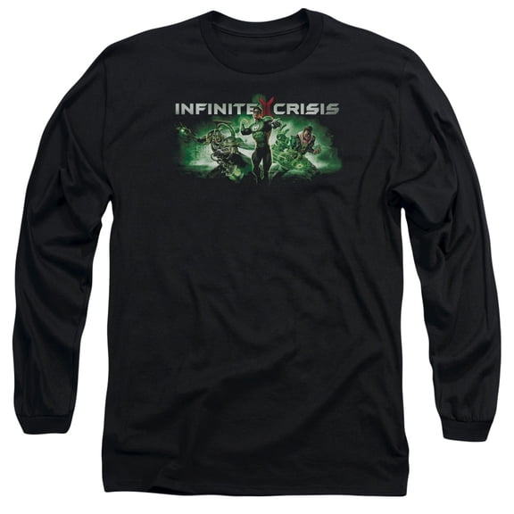 Infinite Crisis Ic Green Long Sleeve Adult 18/1 T-Shirt Black