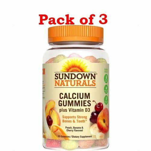 Sundown NonGMO Clean Calcium Gummies Vitamin D3 Bone & Teeth 50 ct, 3