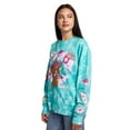 thumbnail image 3 of Scooby Doo Snacks Women's Blue Cloud Wash Crew Neck Long Sleeve Fleece Sweatshirt -XL, 3 of 7