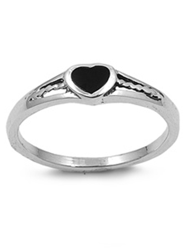 black onyx heart ring