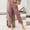 Wine, variant on Dadaria Wide Leg Pants for Women Summer Capri Solid Color Pokets Botton Elastic Drawstring Trousers Pants Khaki XXL,Female