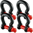 thumbnail image 2 of 5/8" D-Ring Shackle, 4-Pack Alloy Steel Recovery Shackles 13 Ton Break Strength, 3/4" Screw Pin, Heavy Duty for Jeep Truck Towing & Off-Road, 2 of 11