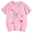 thumbnail image 3 of Hiijoy Toddler Girls Butterfly Print T-Shirt Short Sleeve Crewneck T Shirt, Sizes 3-13, 3 of 3