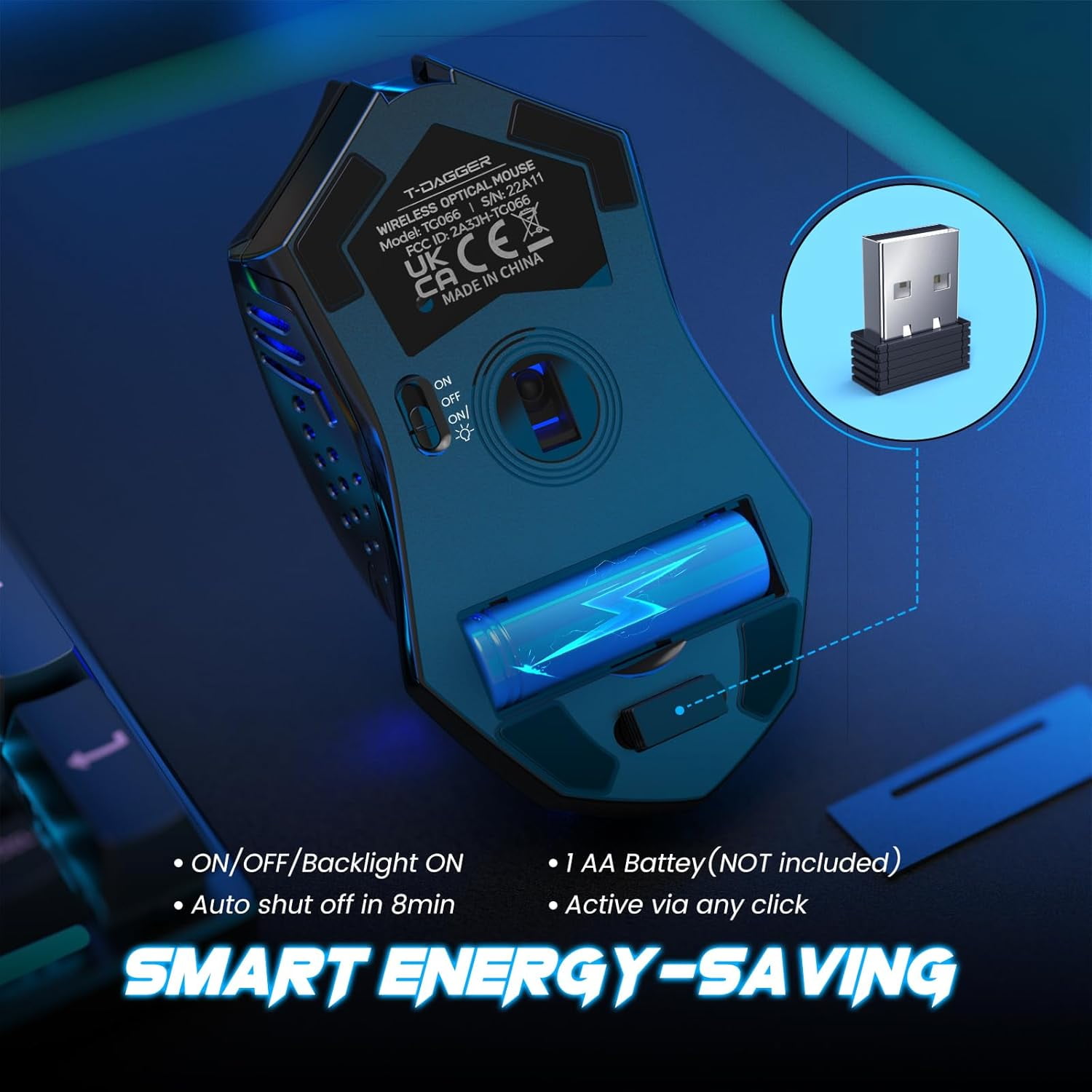 Wireless Gaming Mouse- USB Cordless PC Accessories Computer Mice with LED Backlit, Ergonomic Gamer Laptop Mouse with 7 Silent Buttons, 5 Adjustable DPI Plug & Play for PC