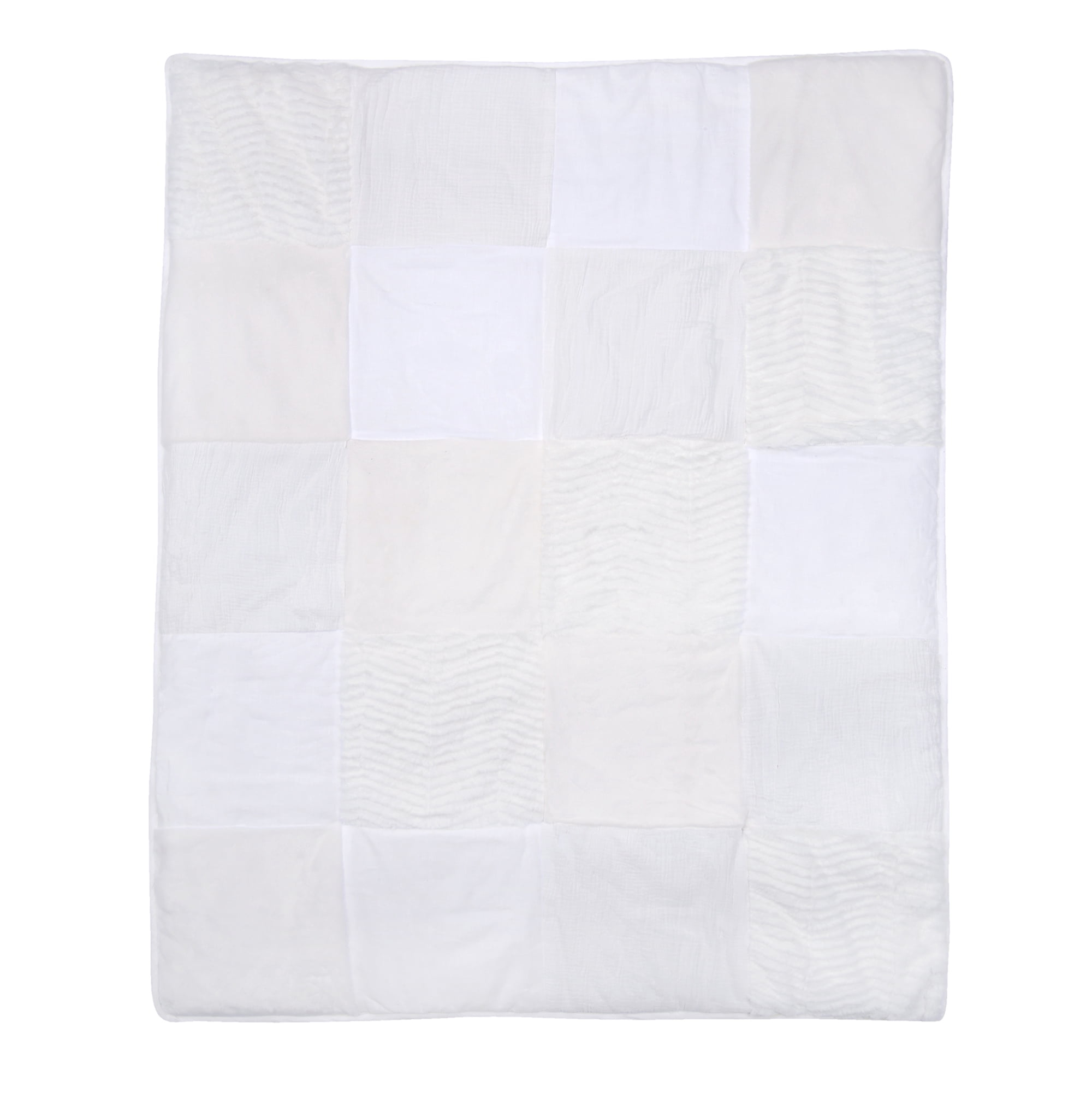 Lambs & Ivy Signature White Luxury Textured Patchwork Crib/Toddler Quilt
