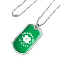thumbnail image 2 of Shamrock and Roll Irish Rock Funny Humor Military Dog Tag Pendant Necklace with Chain, 2 of 5