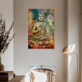 thumbnail image 3 of Elephant Stock Sitting Buddha In Colors Wall Art - Vertical Multi Panel Canvas - Living Room Wall Decor - People Multi Panel - Gray And Orange Decor - 36" x 57", 3 of 8