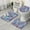 Blue Paisley And, variant on Blue Paisley and Floral Pattern Bathroom Rugs Sets 3 Piece,Toilet Cover Set,Absorbent Non Slip Bathroom Mats Sets with U-Shaped Contour Rug Toilet Rug Set