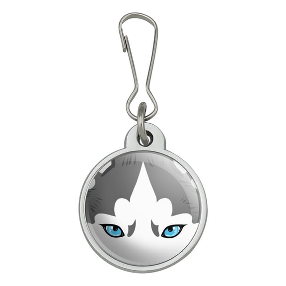 Husky Look Into My Eyes Face Pet Dog Jacket Handbag Purse Luggage Backpack Zipper Pull Charm