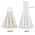 thumbnail image 3 of Haosy 2 Pack Kitchen Wash Cloths with Hanging Loops Absorbent Absorbent Quick Drying Hand Towels, Beige and White Plaid, 3 of 7