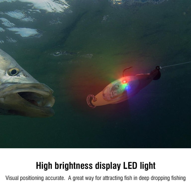LED Fishing Lures Kit Deep Drop Fishing Lights LED Fishing Spoons  Underwater Flasher Diamond Lights Trolling Lure,1PCS