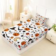 thumbnail image 4 of Manfei Halloween Ghost Print Twin Sheets,Pumpkin With Bat Spider Web Bedding,3pcs,1 Flat Sheet,1 Fitted Sheet and 1 Pillowcase, 4 of 6