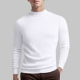 thumbnail image 2 of TOWED22 Men's Mock Turtleneck Sweater Long Sleeve Half Neck Pullover Thermal Casual Ribbed High Neck Pullover Sweater(White,XXL), 2 of 7